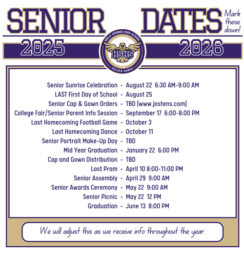 Senior Events and Dates